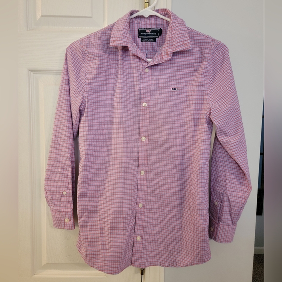 Vineyard Vines Performance Whale Shirt Boys Size Medium 12-14 Button Down Polo - Picture 10 of 10